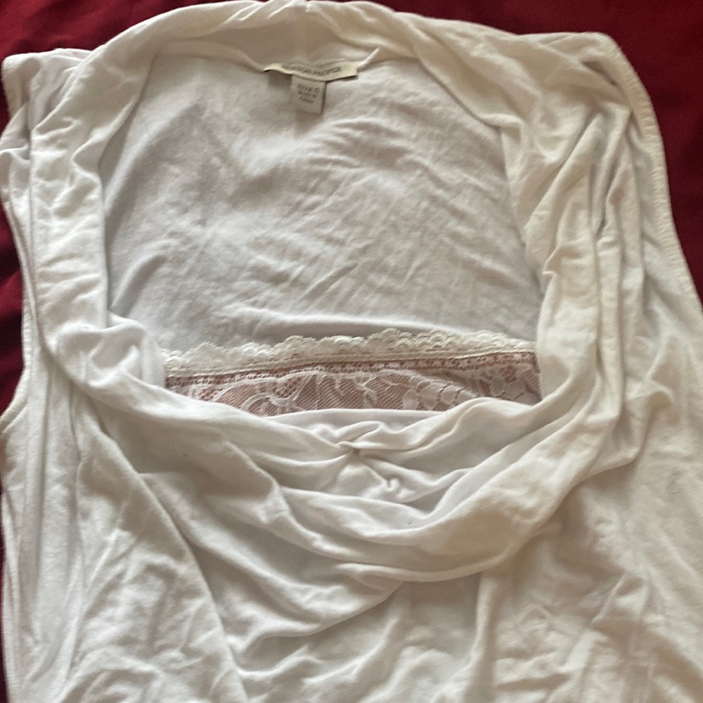 White and tan laced tank!